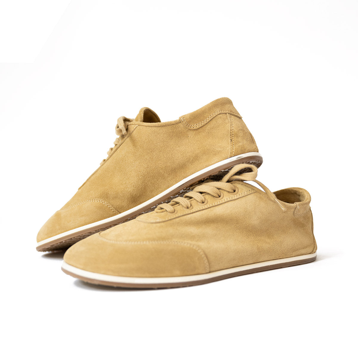 Suede Trainer in Caramel Suede