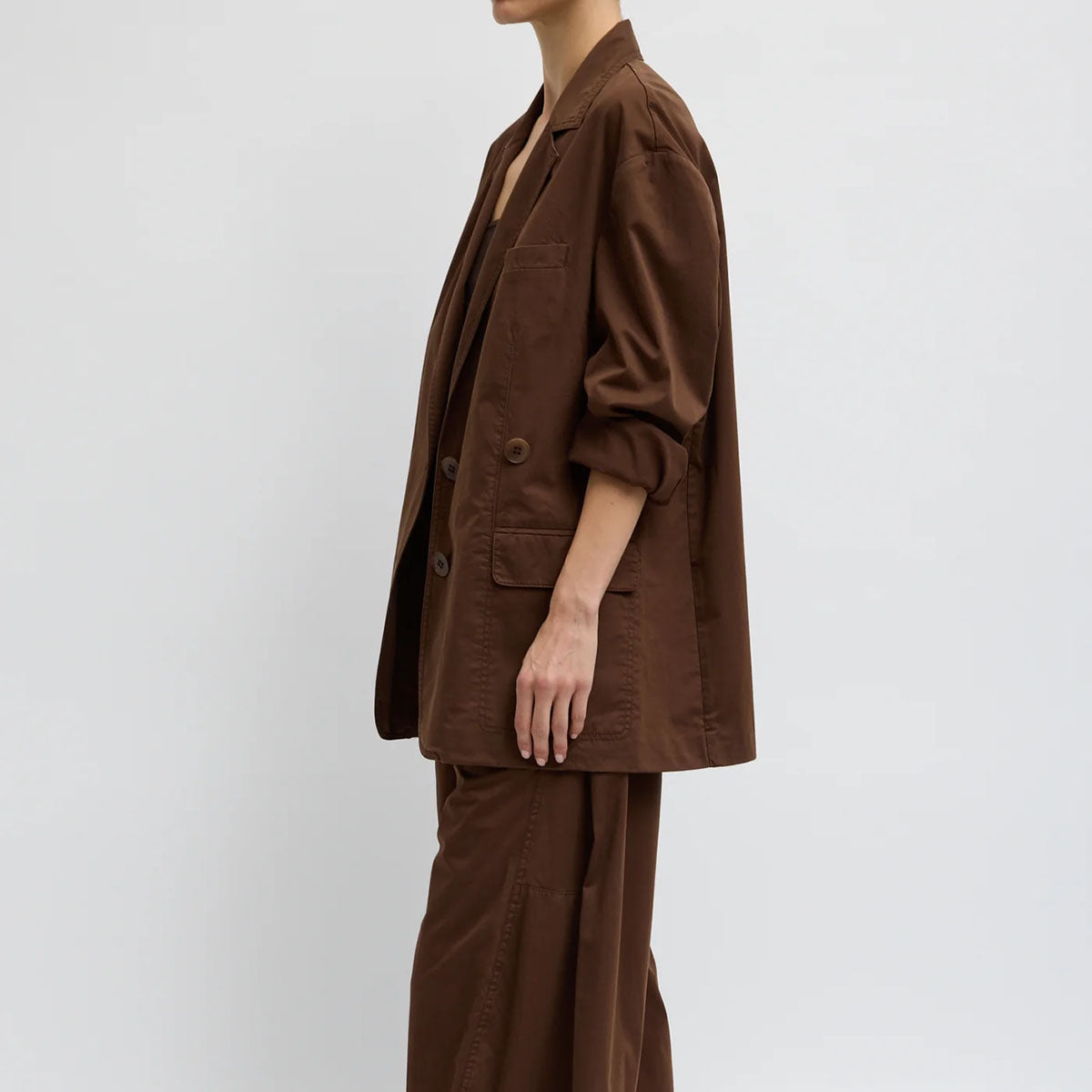 Silky Cotton Liam Blazer in Brown