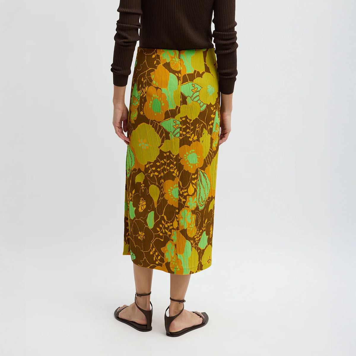 Kamara Print Skirt in Brown Multi