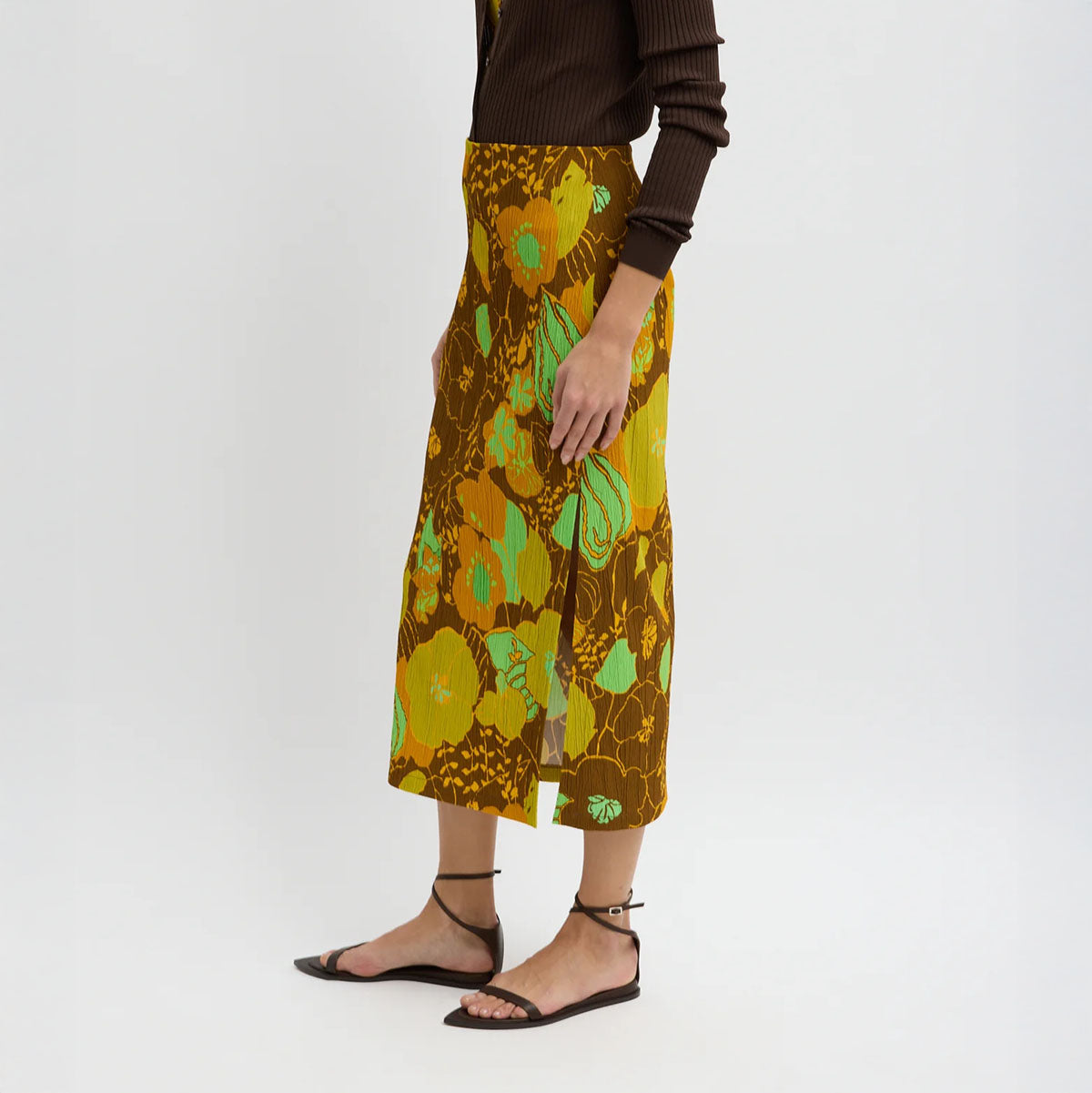 Kamara Print Skirt in Brown Multi