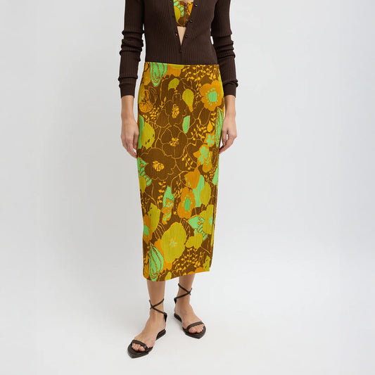 Kamara Print Skirt in Brown Multi