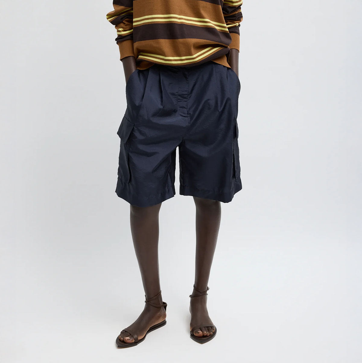 Crispy Nylon Stella Short in Navy