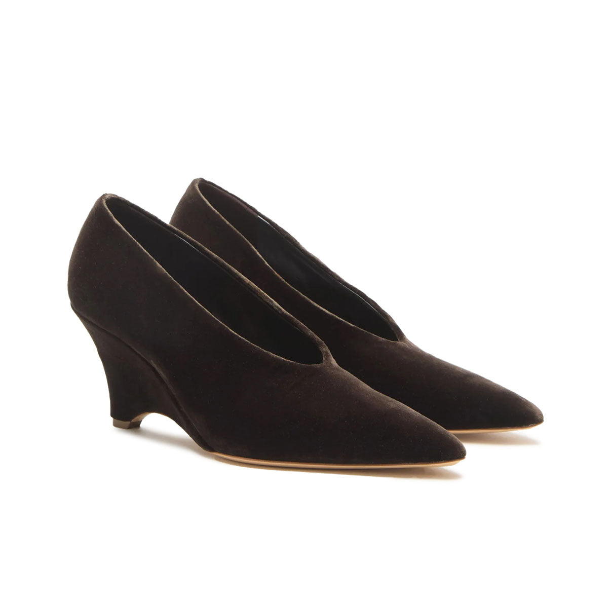 Victoria Wedge in Visone Velvet