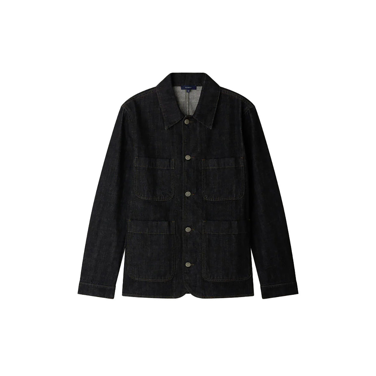 Garry Long Jacket in Black Denim