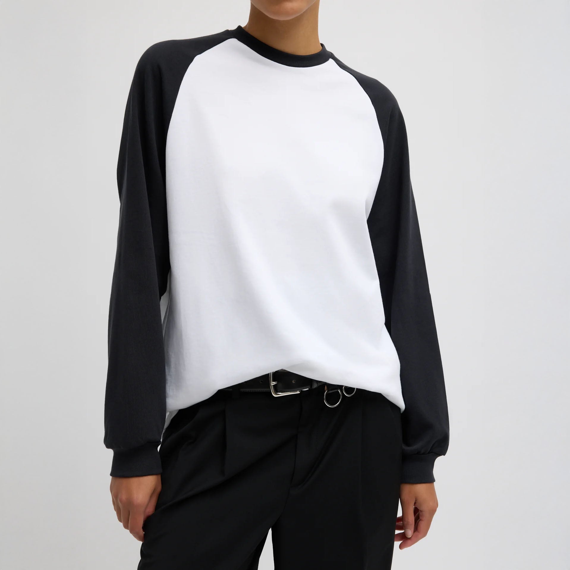 Perfect Baseball Tee in Black and White