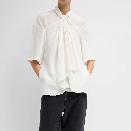 Tie Front Top in Ivory