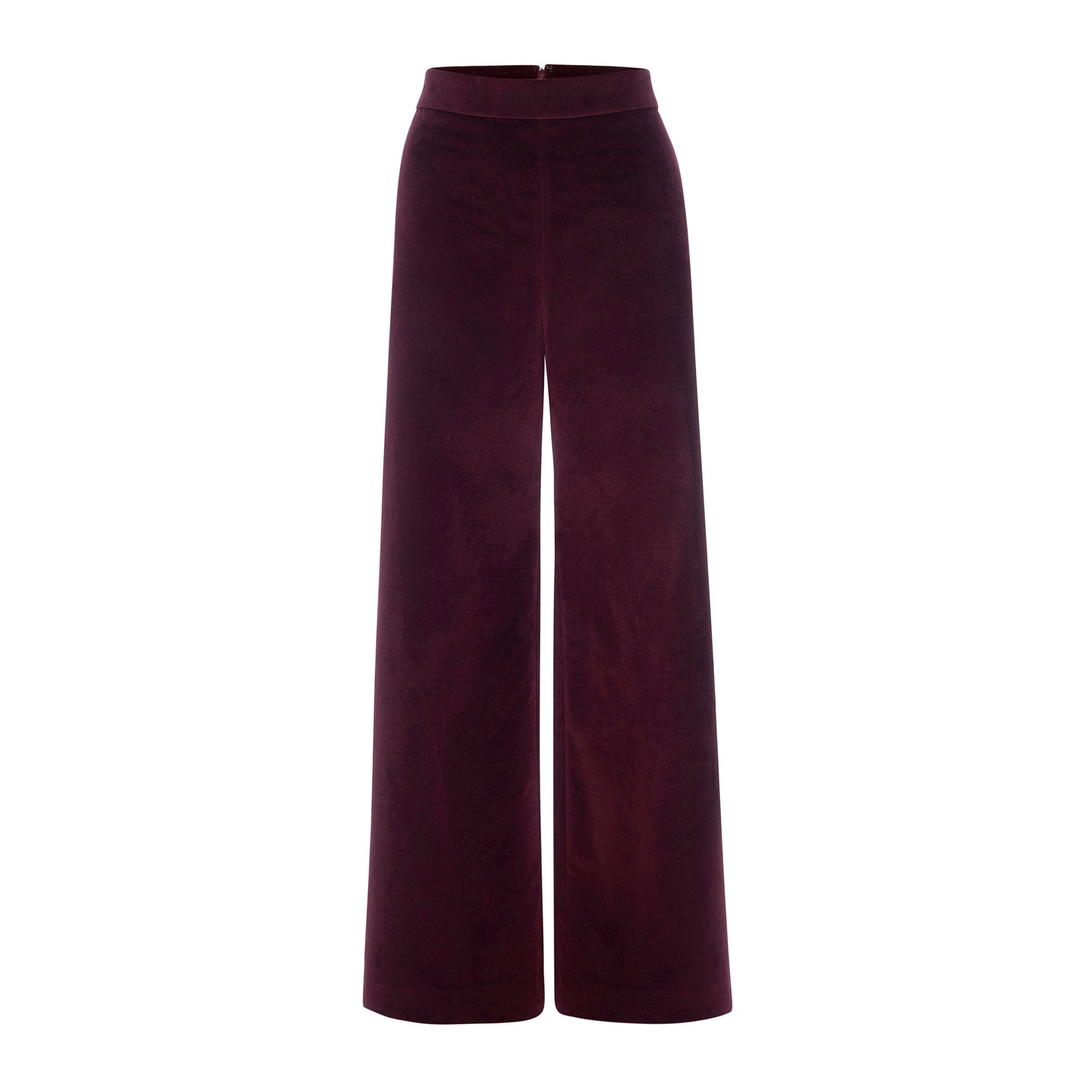 Wide Leg Velvet Pant in Wine