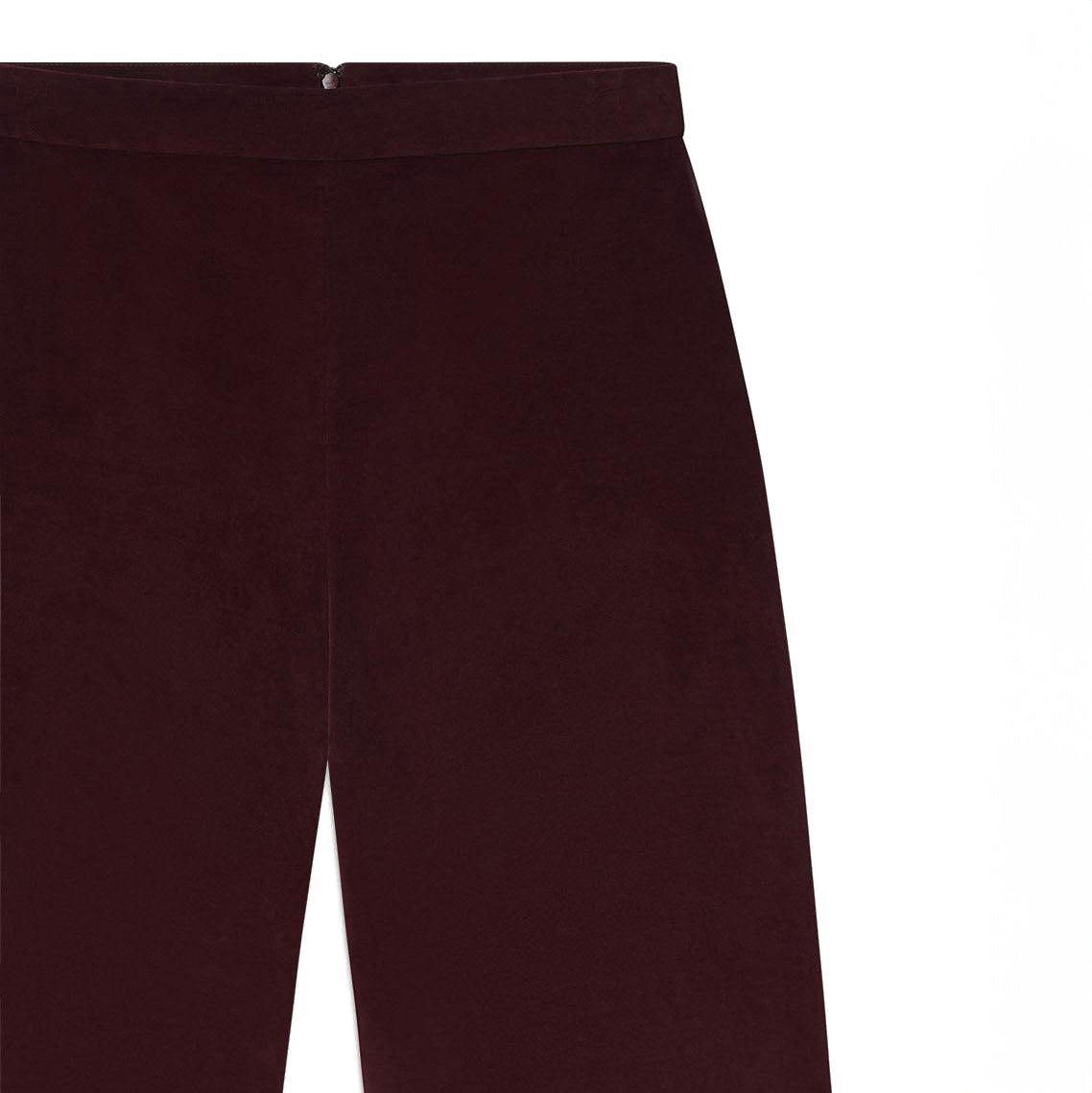 Wide Leg Velvet Pant in Wine