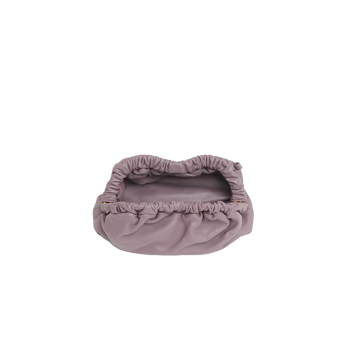 Mini Cloud Clutch in Uva with a soft, sculptural design and curved frame in lamb leather