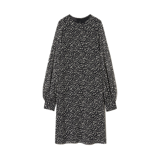Prairie Dress in Black/Stone Cheetah Print