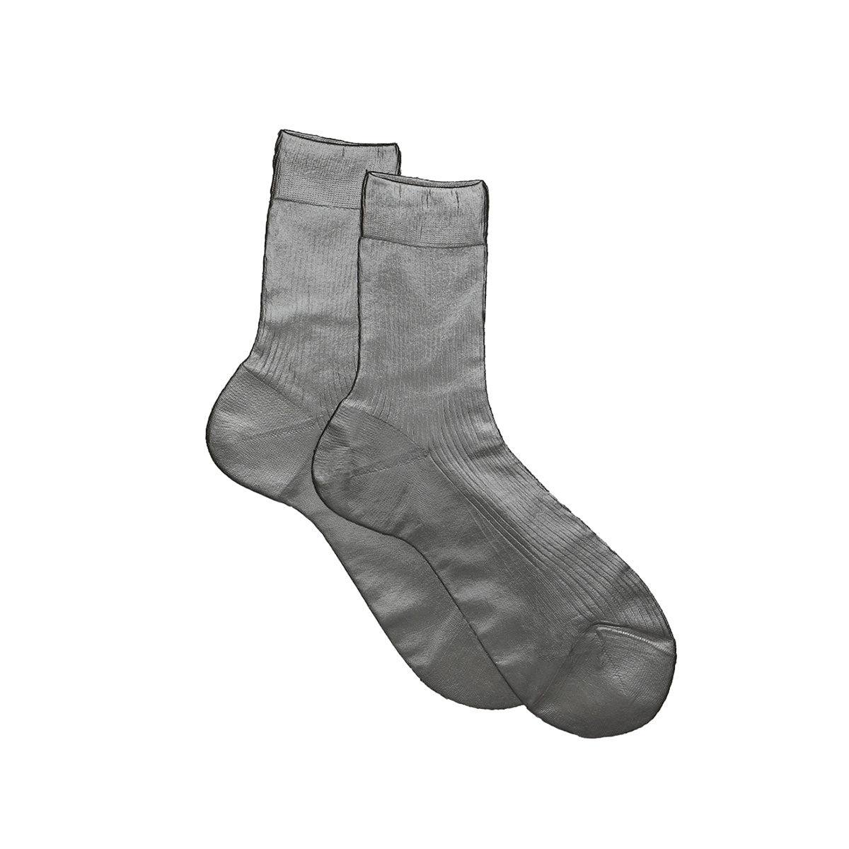 One Ribbed Laminate Sock in Fumo