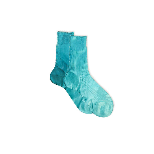 One Ribbed Laminated Sock in Lights Water