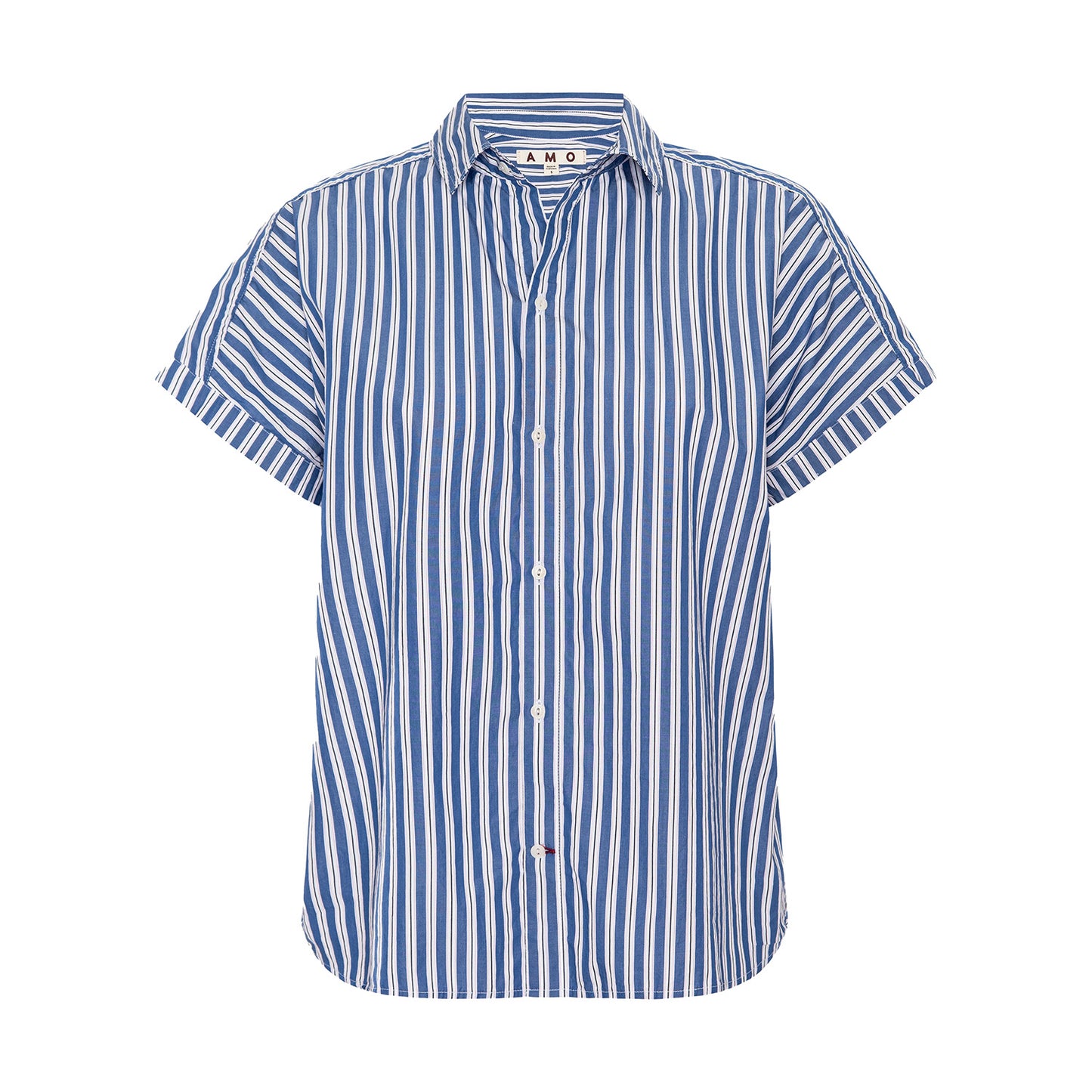Gael Button Up in Sapphire & White