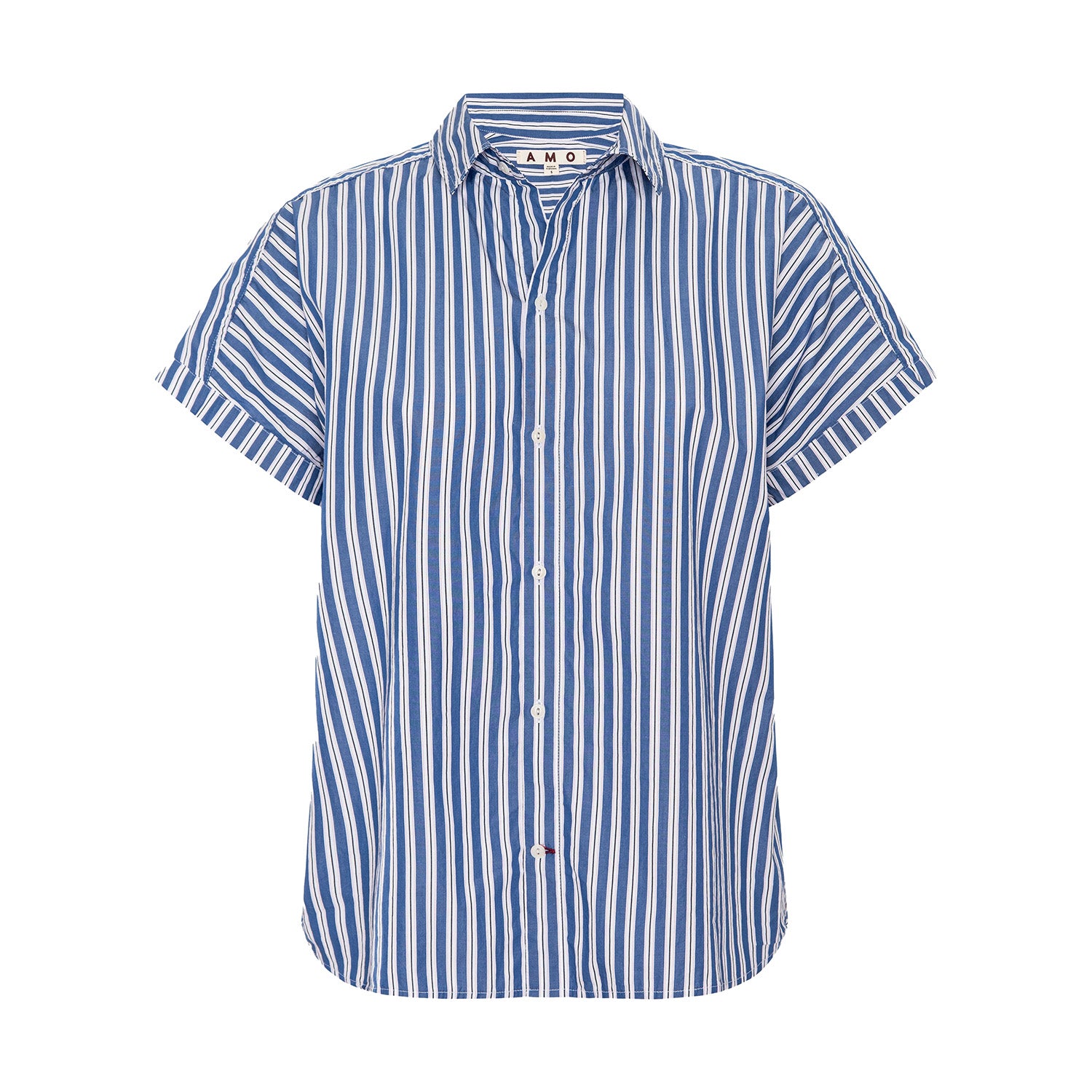 Gael Button Up in Sapphire & White