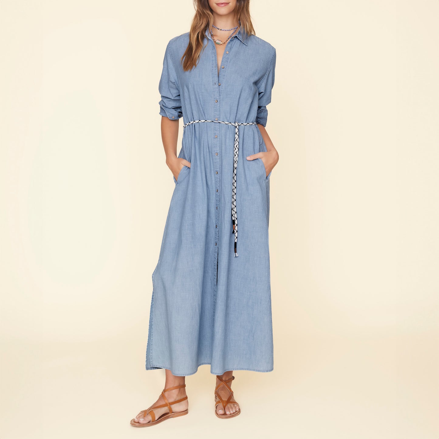 Bowen Shirt Dress in Dusty Blue