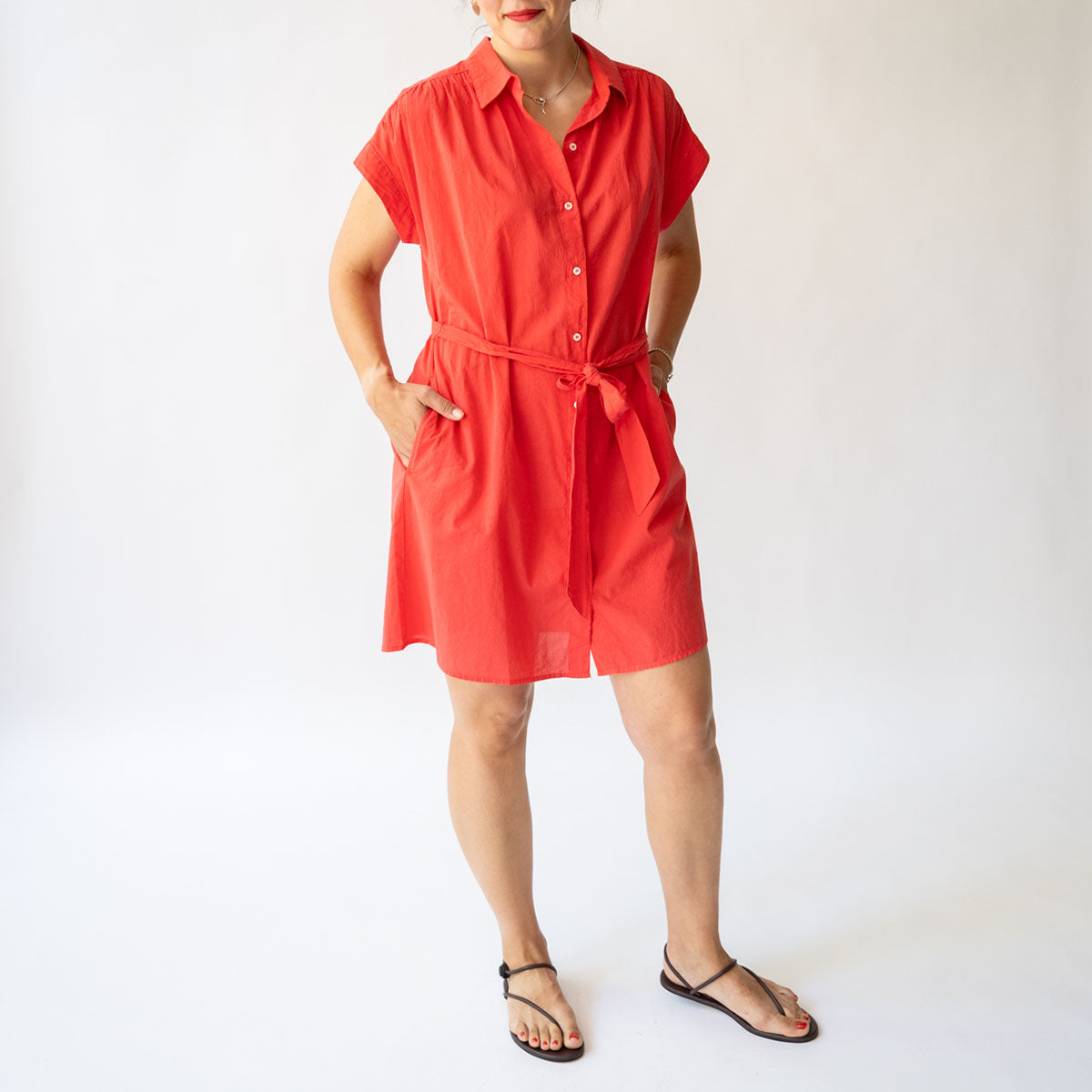 Eliza Dress in Red Sky