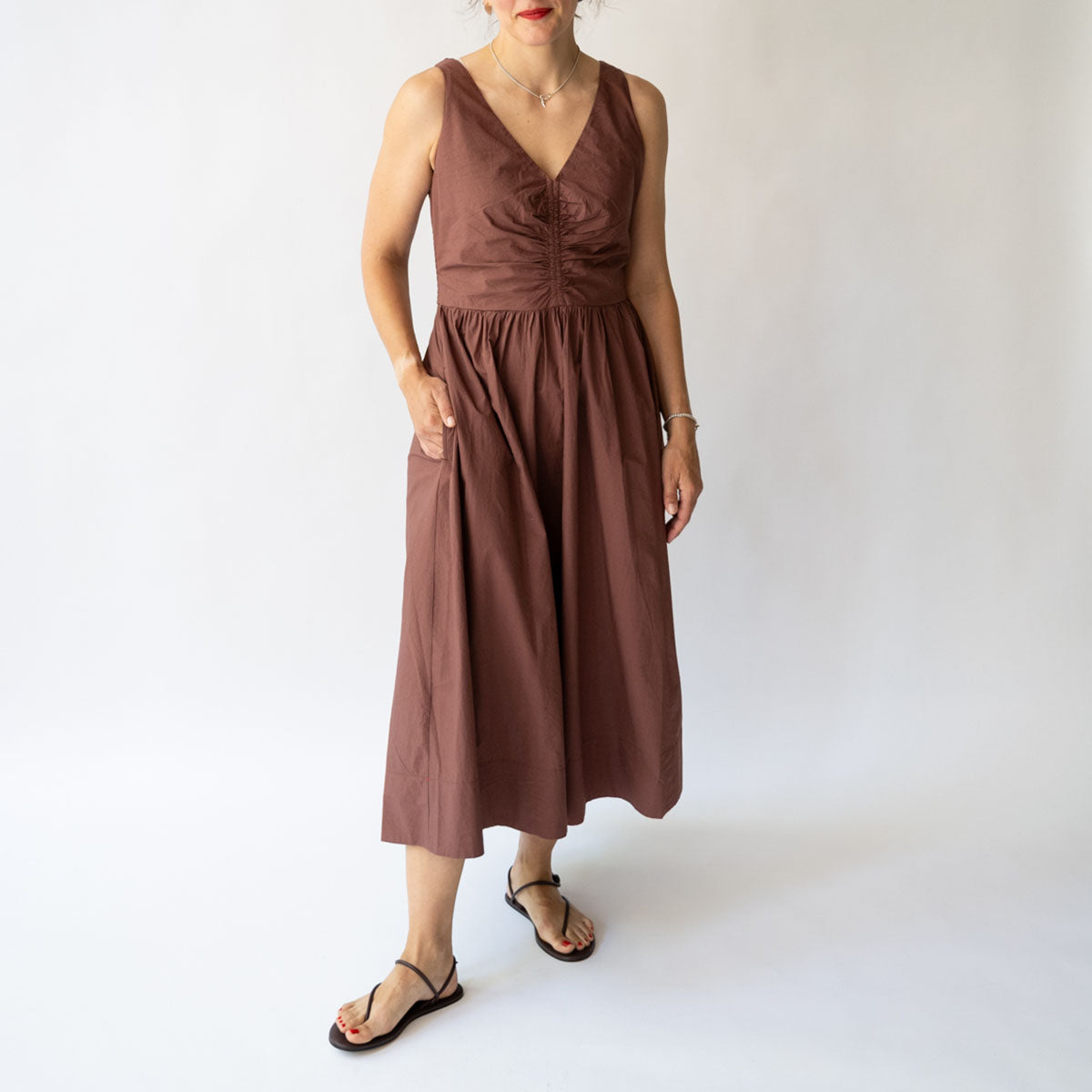 Patrice Dress in Adobe Brown
