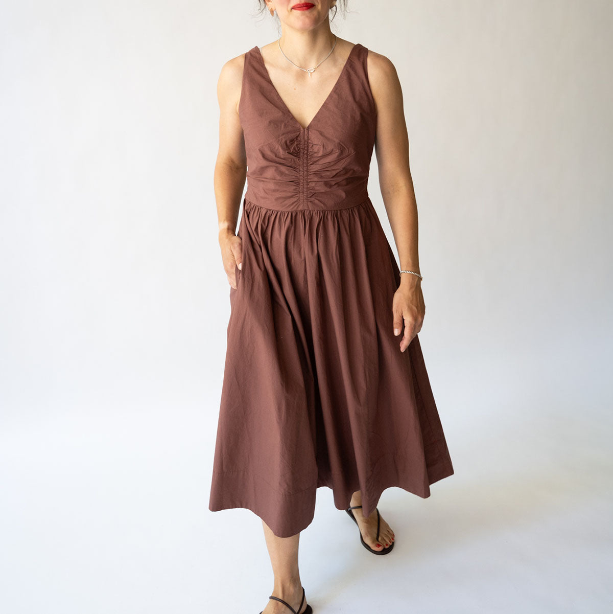 Patrice Dress in Adobe Brown