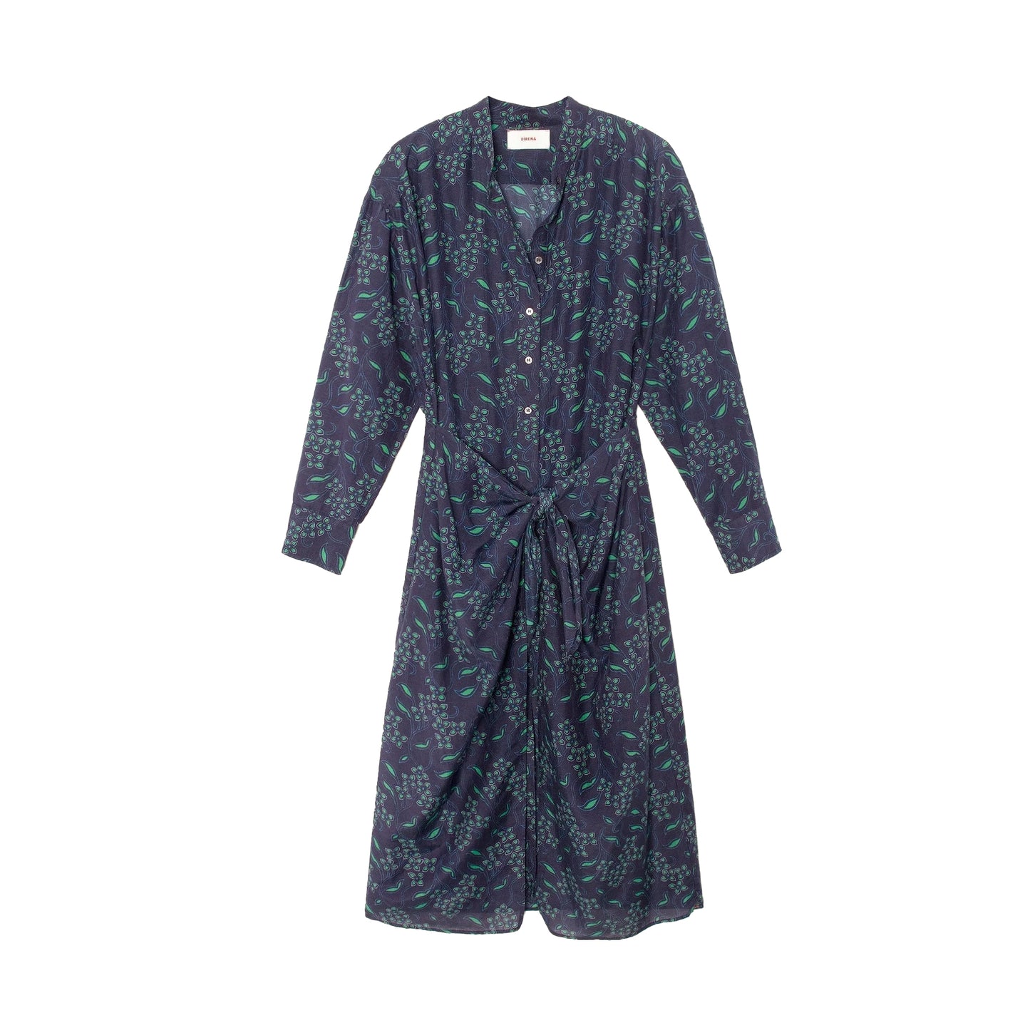 Alana Dress in Navy & Green