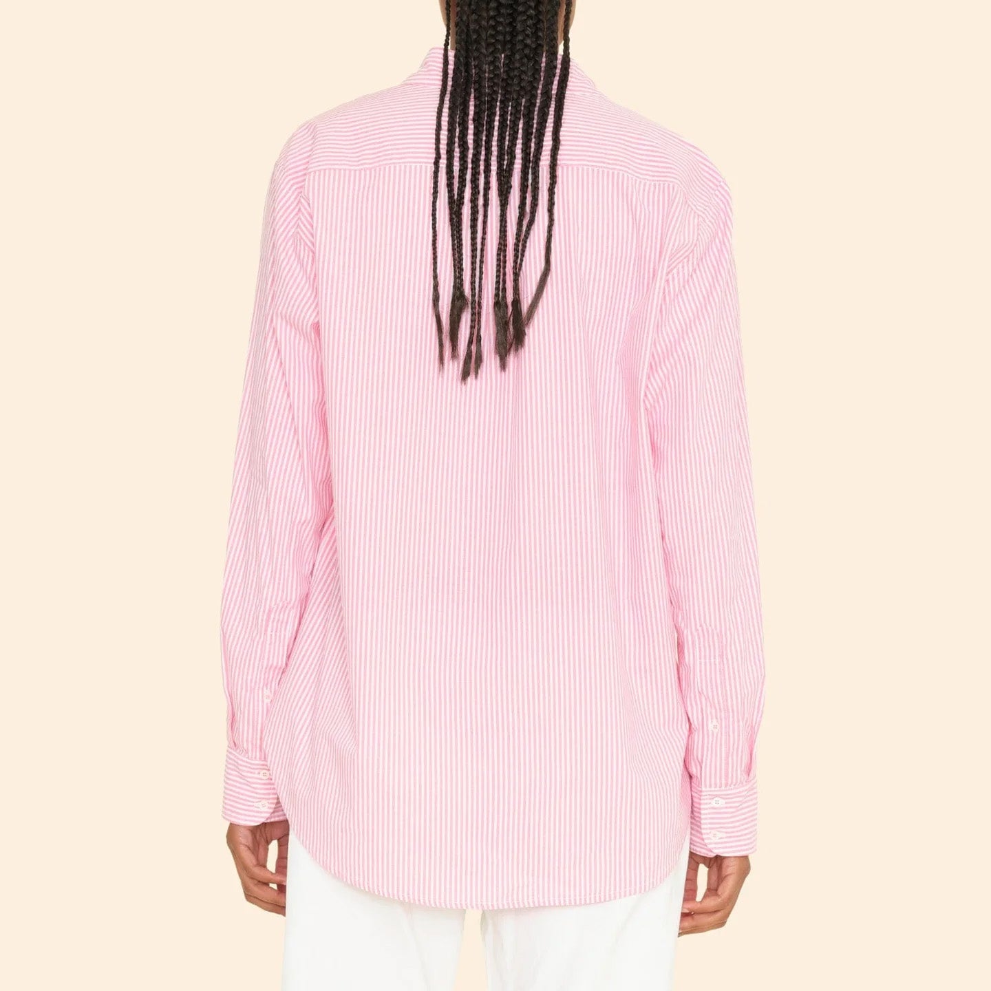 Beau Pinstripe Shirt in Fire Pink