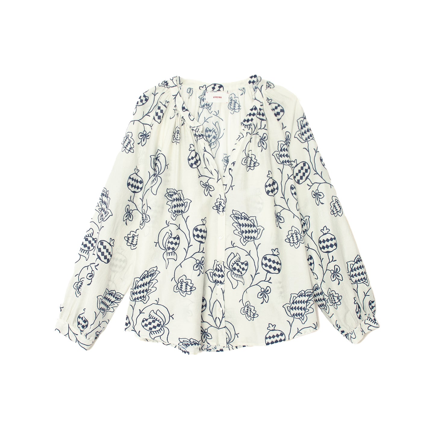 Evan Blouse in Cream Pom