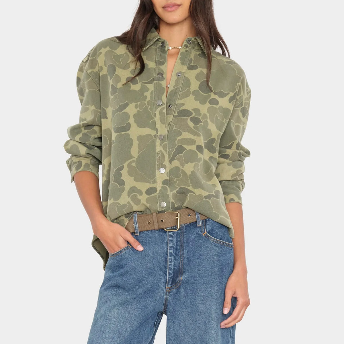 Gia Shirt in Camo Green