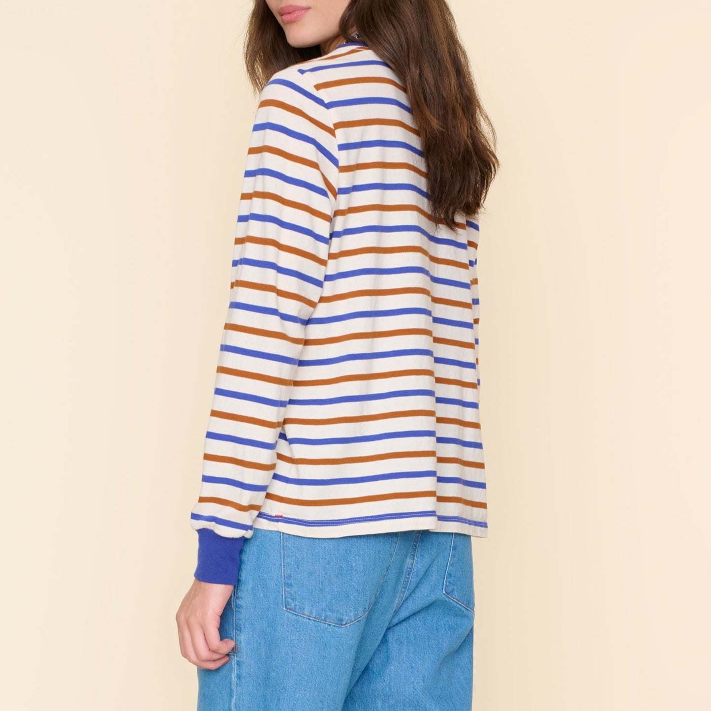 Easton Striped Tee in Royal Spice