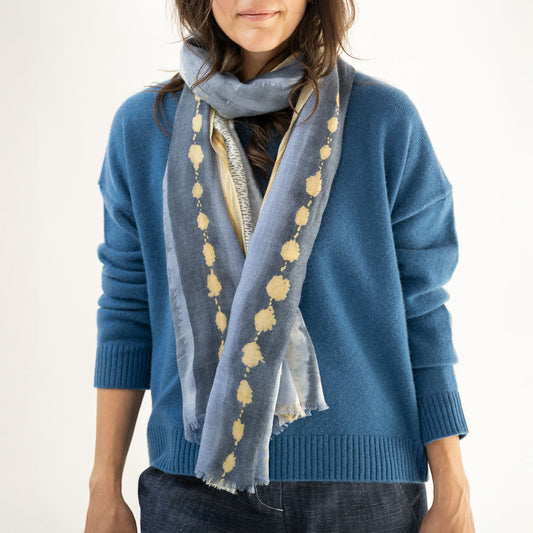 Painted Stripe Print Scarf in Cove Multi