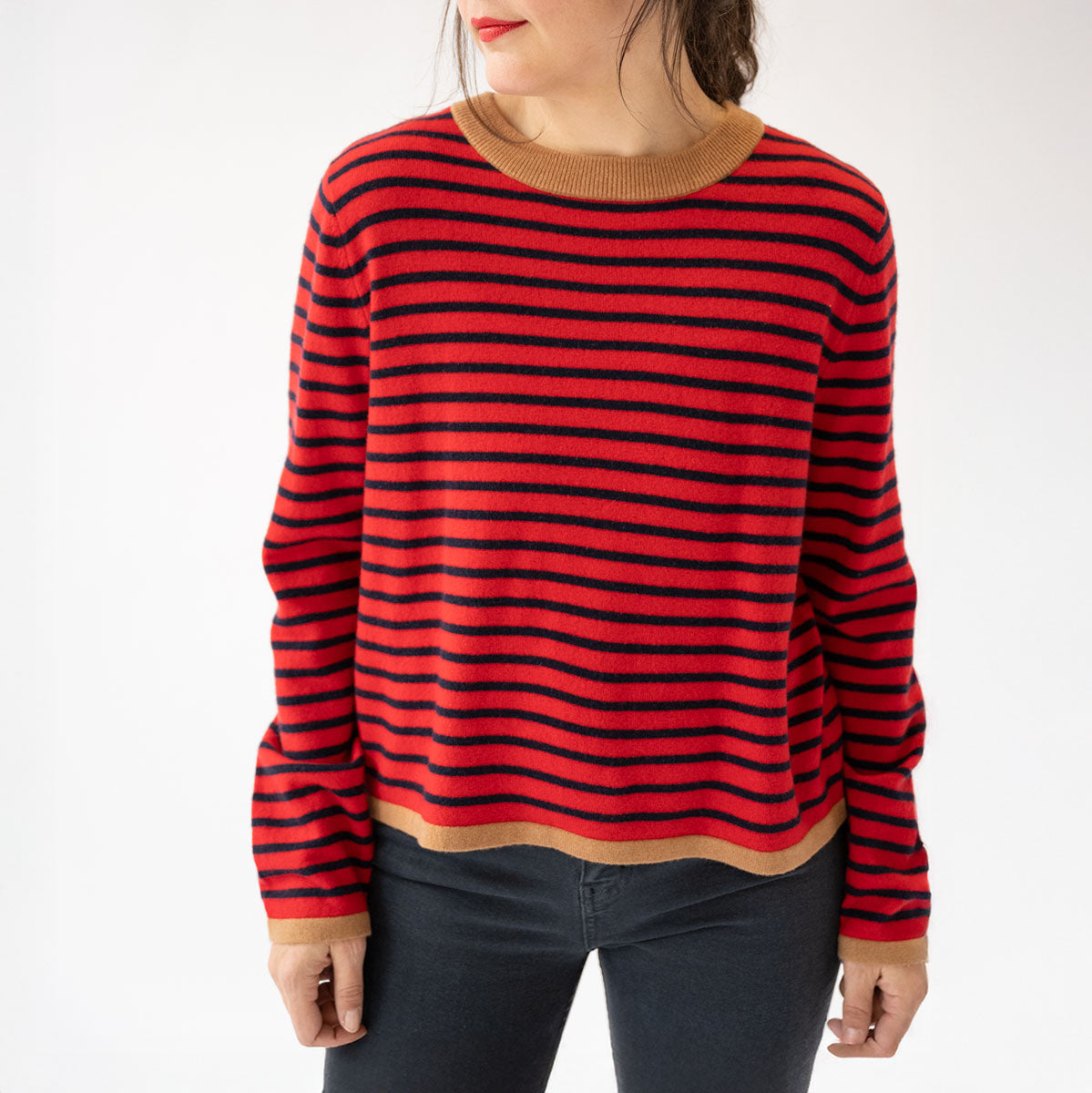 Maxwell Sweater in Red Stripe