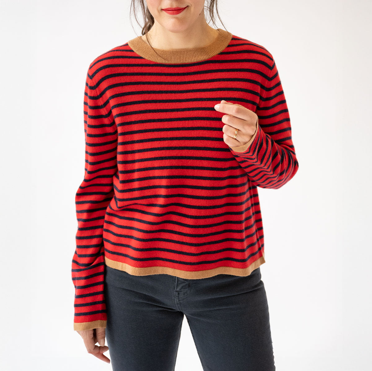 Maxwell Sweater in Red Stripe