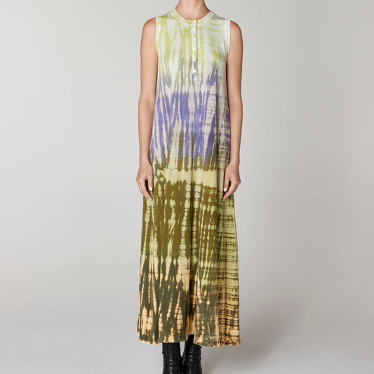Christy Dress in Moss & Lavender Dye