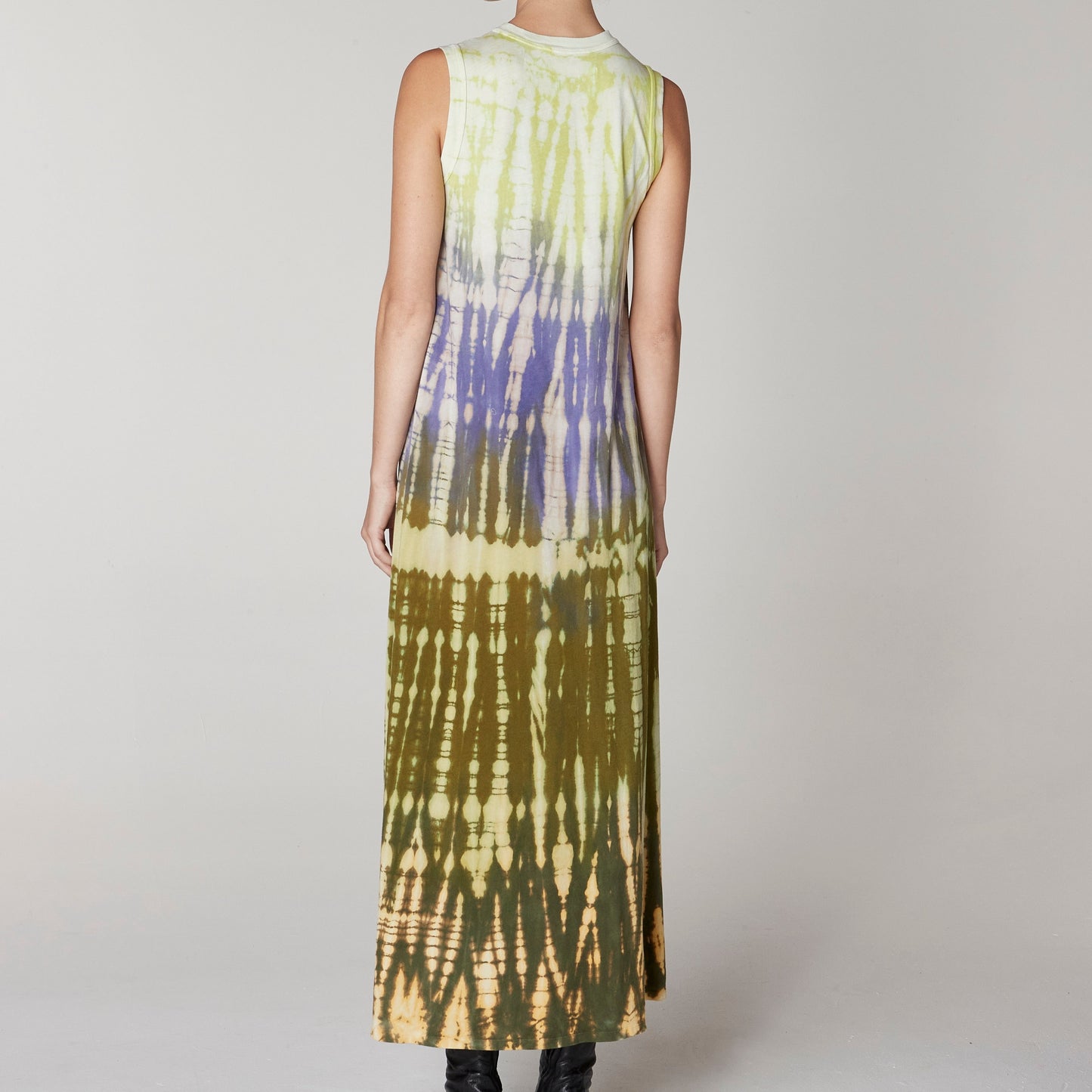 Christy Dress in Moss & Lavender Dye