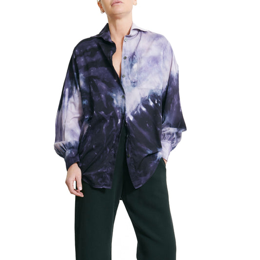 Elle Button Up in Cosmic Eggplant