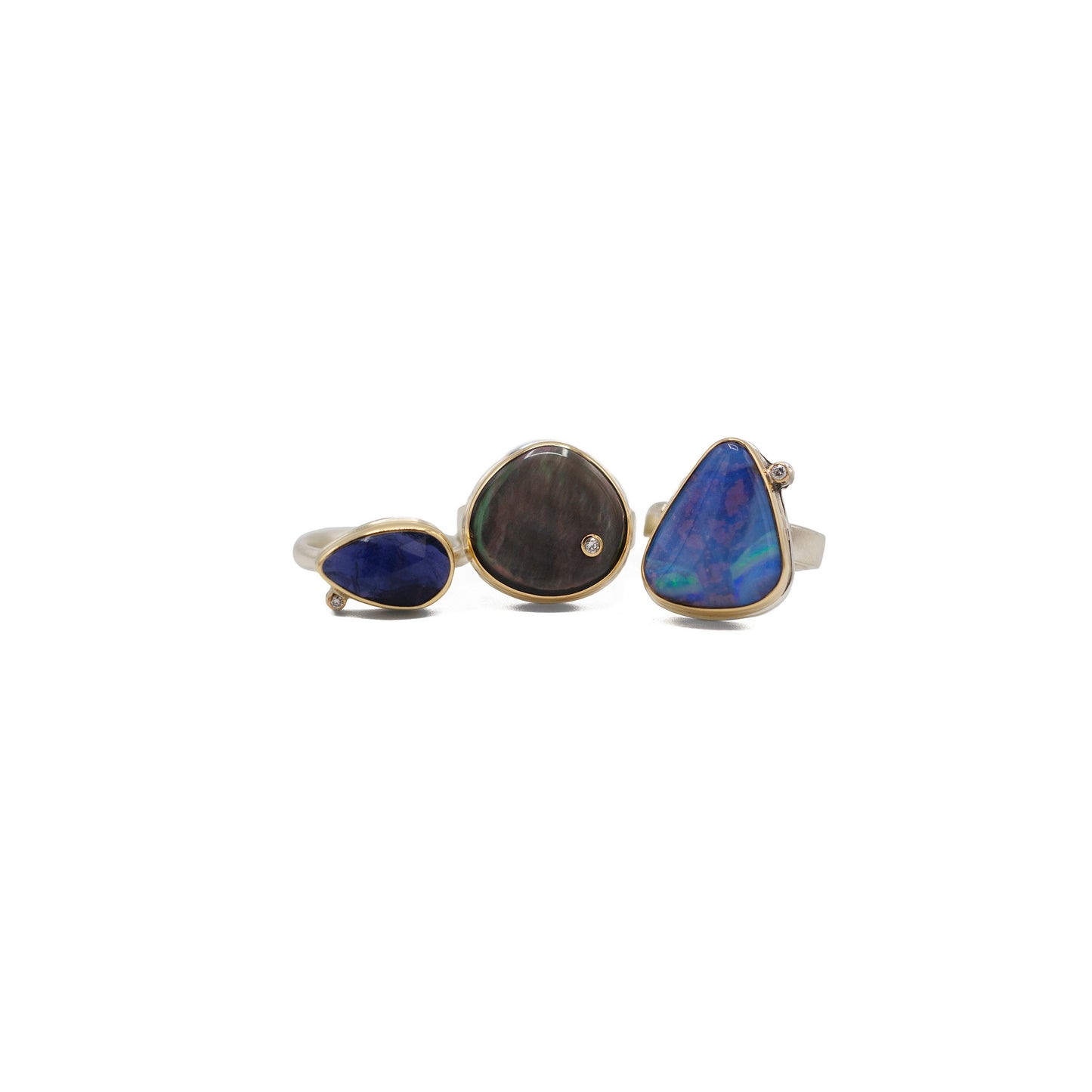 Rose Cut Iolite Teardrop Ring