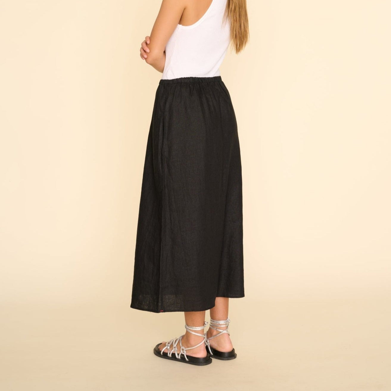 Loretta Linen Skirt in Black