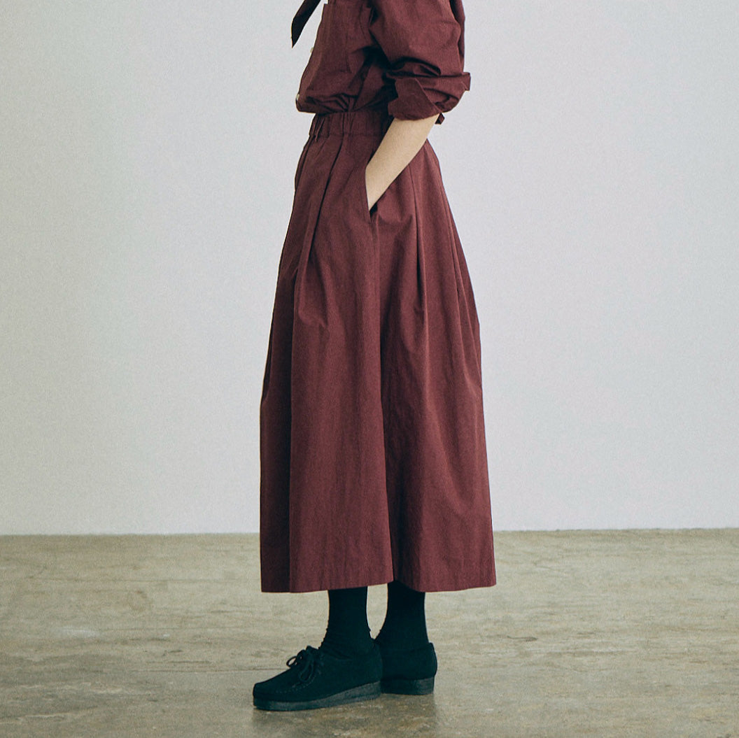 Mira Cotton Skirt in Wine