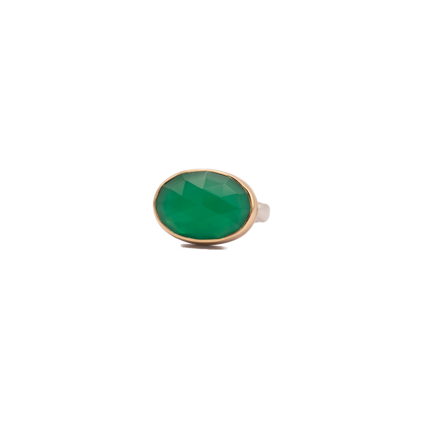 Small Oval Green Onyx Ring