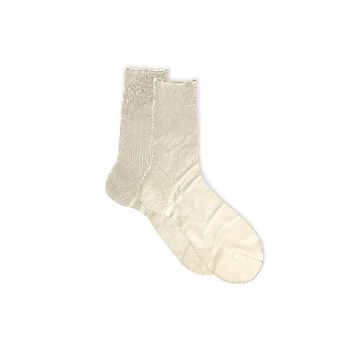 One Ribbed Laminated Sock in Platino