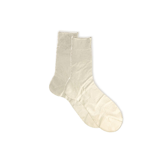 One Ribbed Laminated Sock in Platino