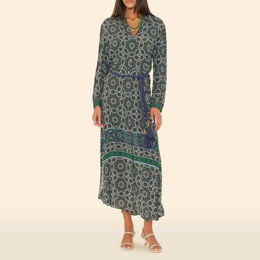 Annabelle Dress in Navy Tile