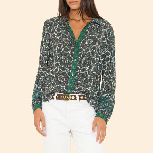 Gaby Shirt in Navy Tile