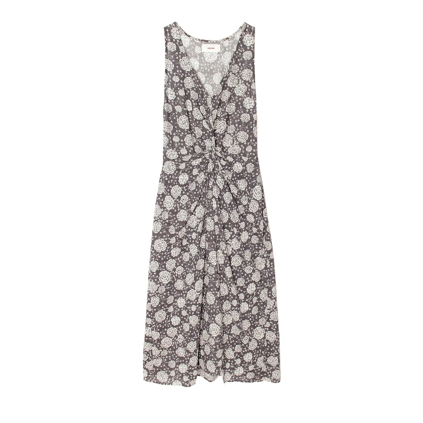 Vivian Floral Dress in Smokey Gray