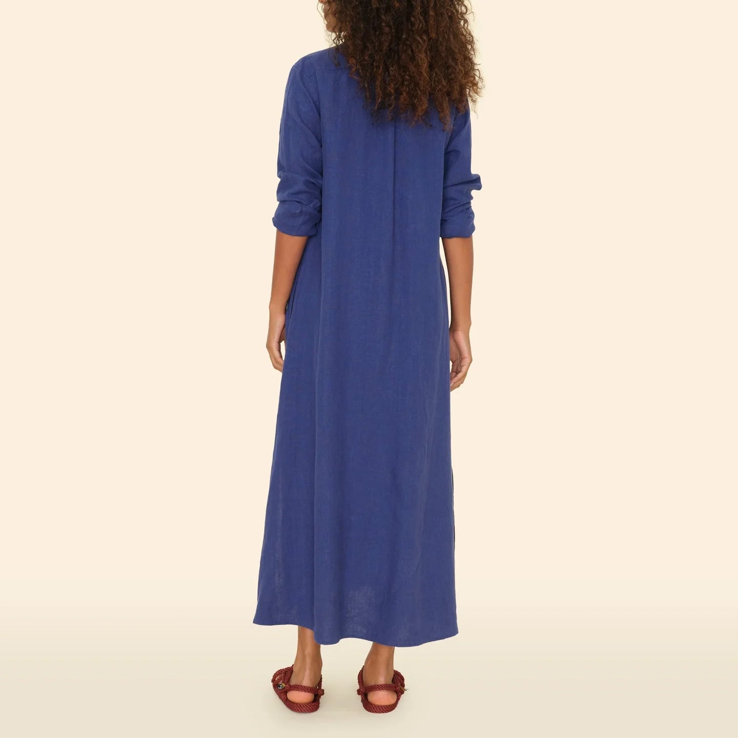 Boden Linen Dress in Blueprint