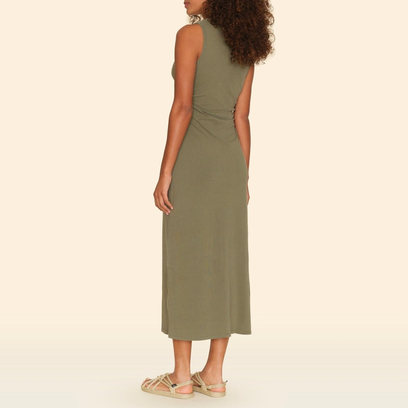 Pia Tank Dress in Dune Green