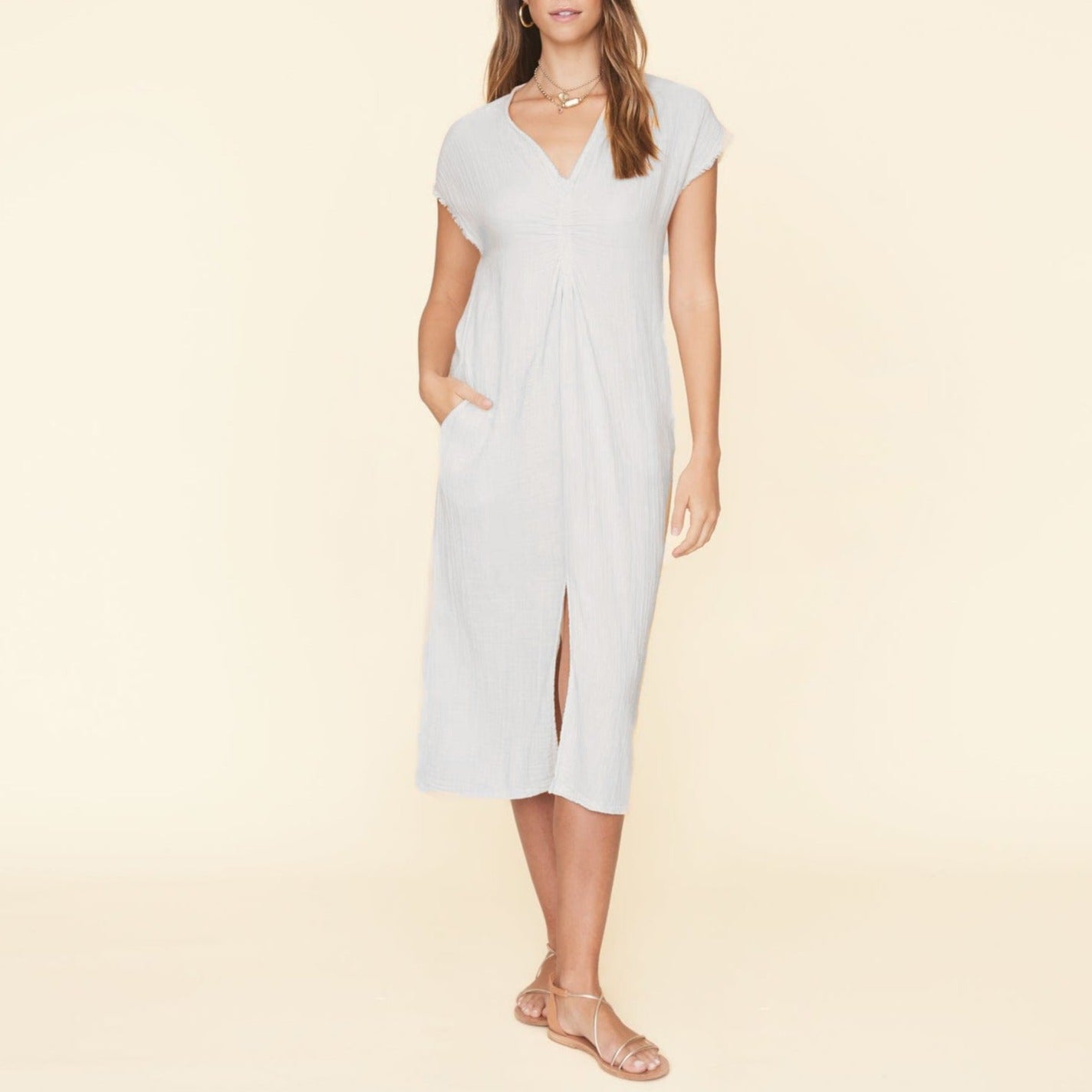 Drue Dress in White Gauze