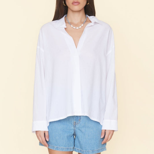 Henry Pullover Blouse in White