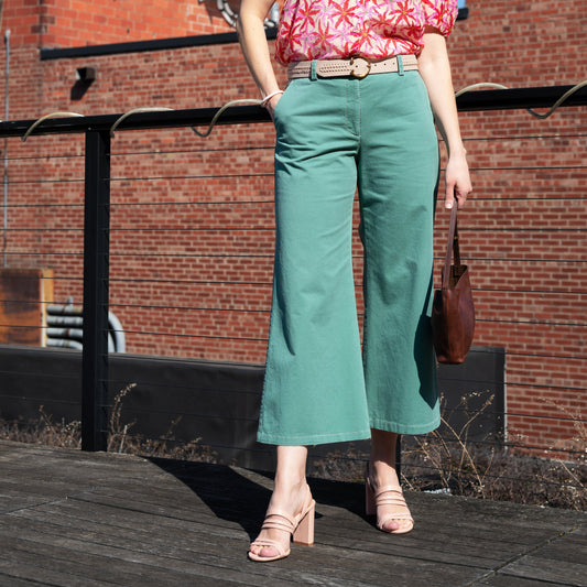 Mercer Cropped Pant in Spruce