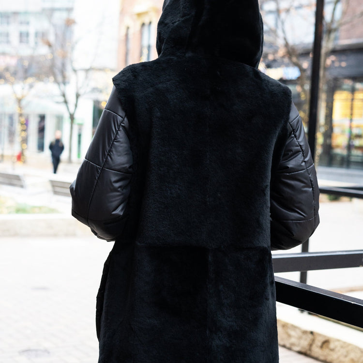 Rowan Nylon Coat in Black