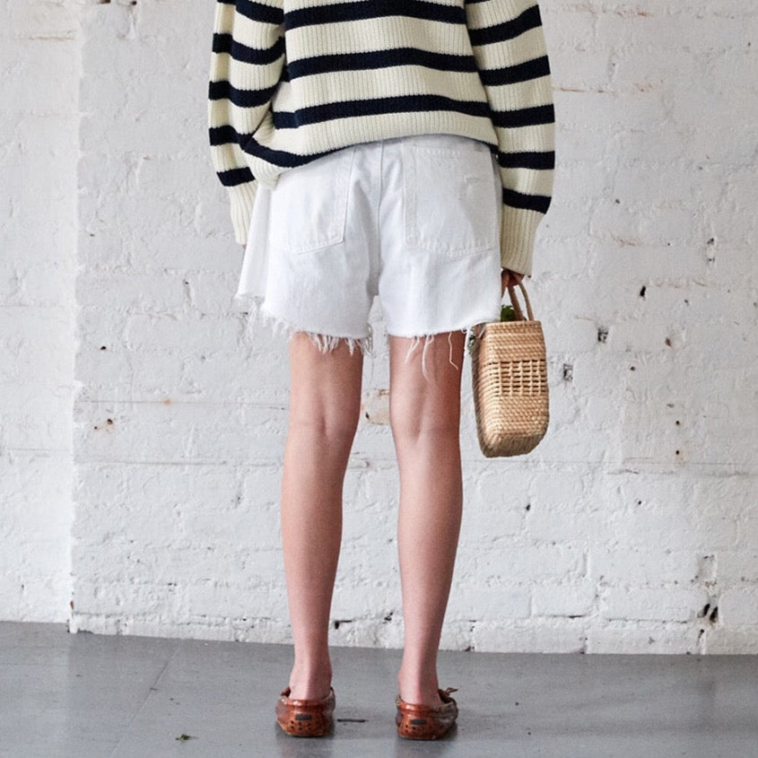 Brooke Denim Shorts in White