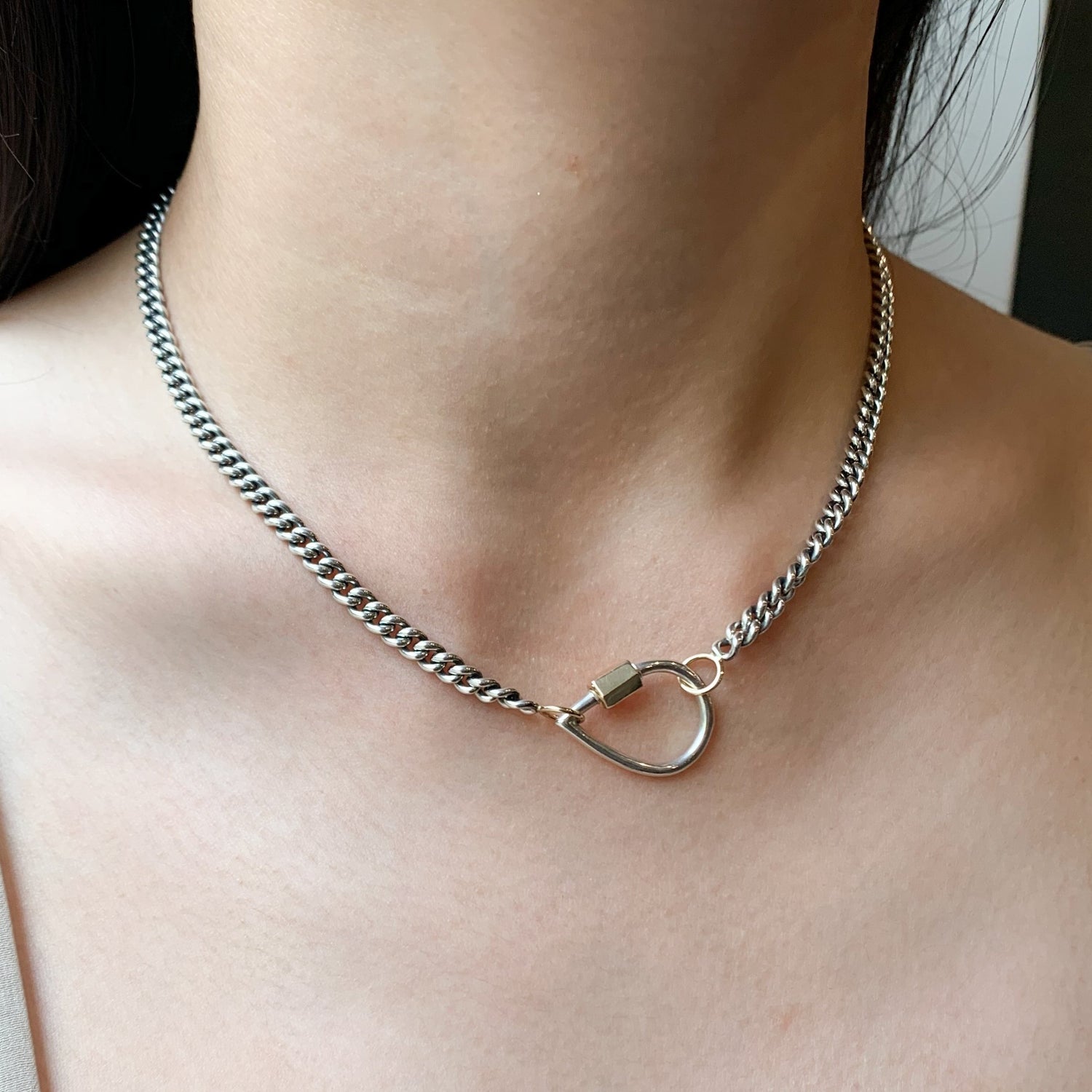 Marla Aaron | Sterling Silver Not So Heavy Curb Chain 17 / Green Gold